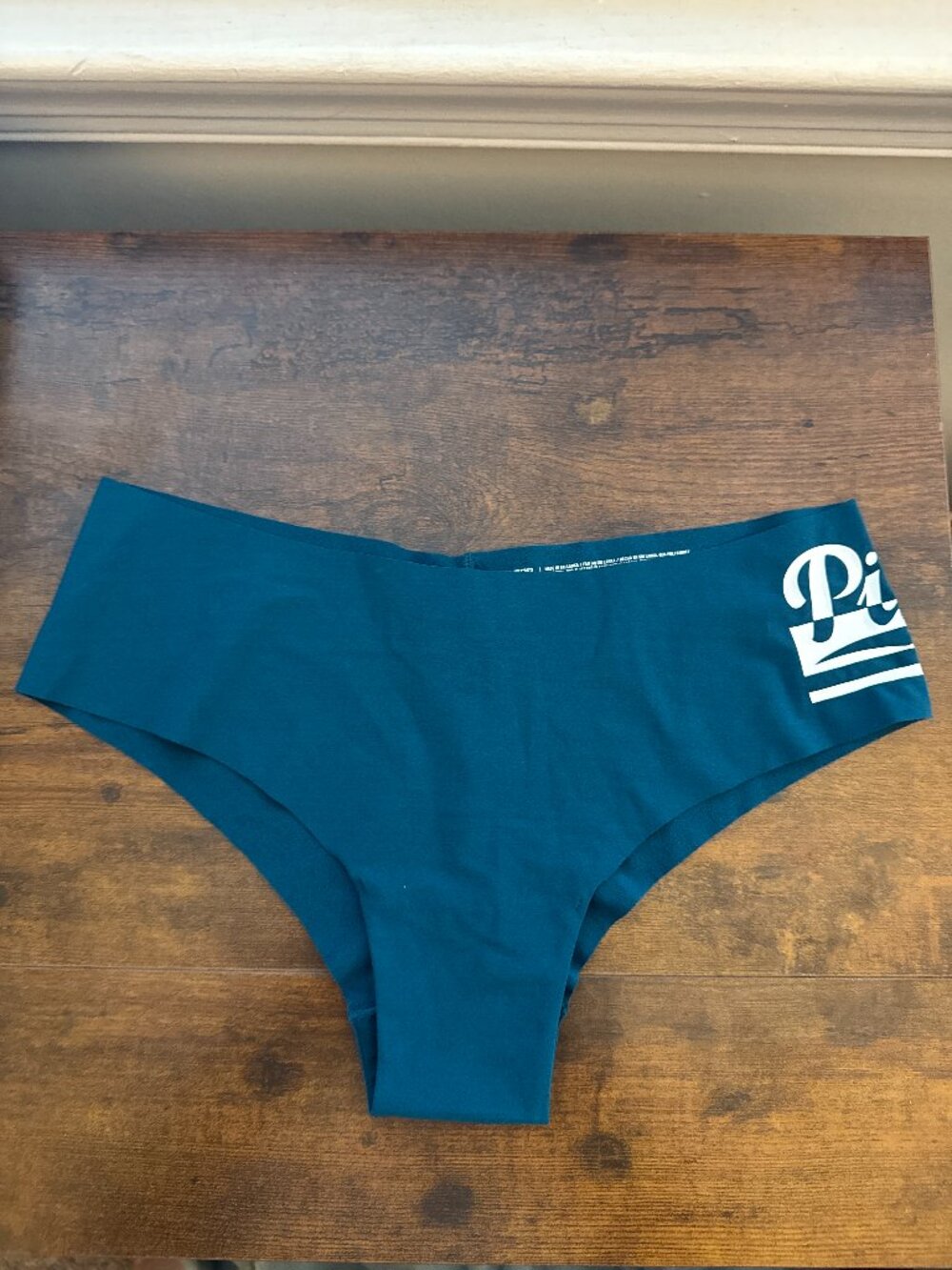PINK Victoria's Secret Teal Seamless Hipster Panty with White Logo